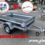 Promos : Remorque LIDER REM 205 + bâche plate + antivol barrillet